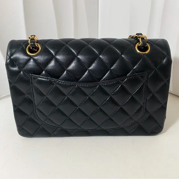 Chanel Black Lambskin Quilted Small Classic Flap Bag - Picture 2 of 12